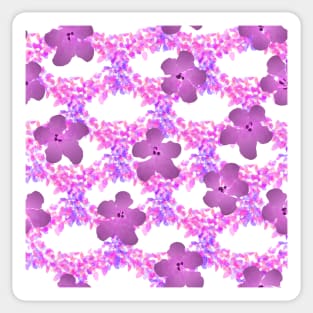 Basket Weave Vines and Flowers on White Sticker